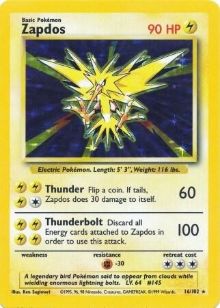 Zapdos, Base Set 16/102