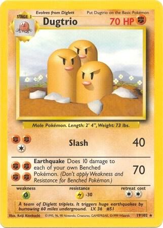 Dugtrio, Base Set 19/102
