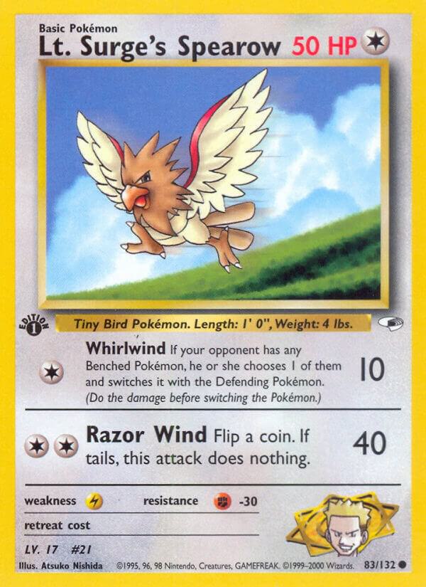 Lt. Surge's Spearow, Gym Heroes 83/132