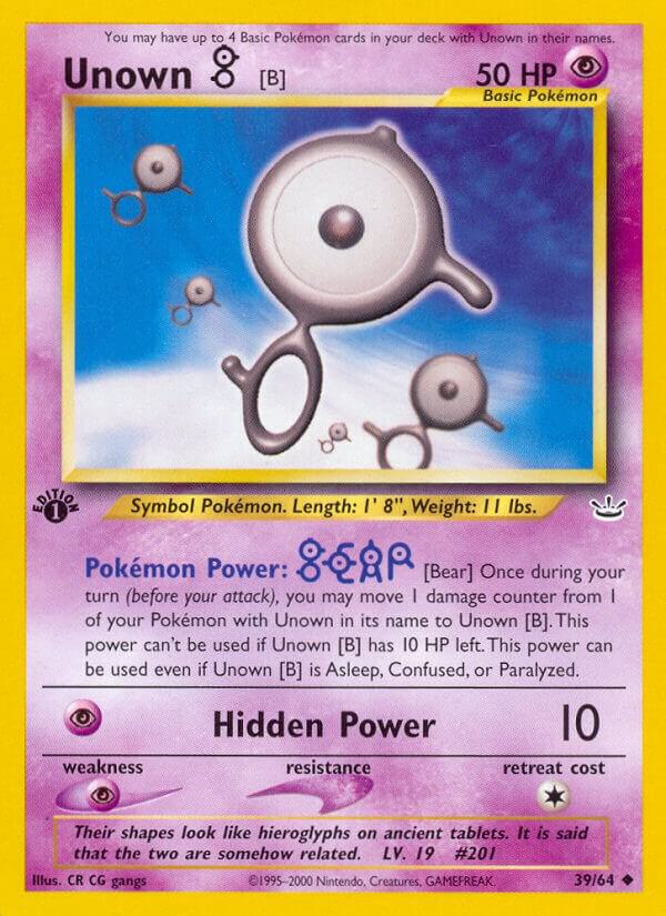Unown [B], Neo Revelation 39/64