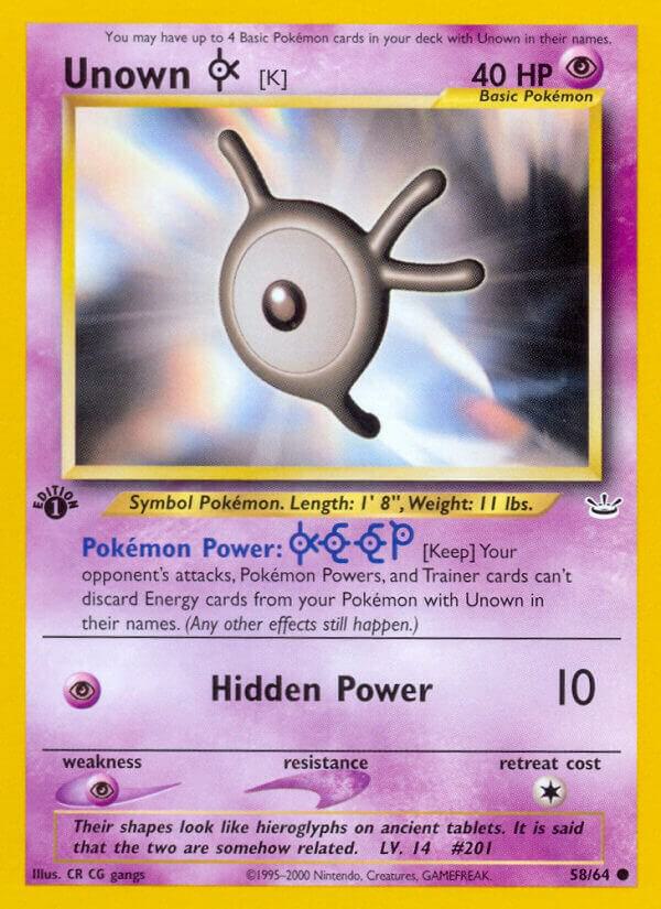 Unown [K], Neo Revelation 58/64